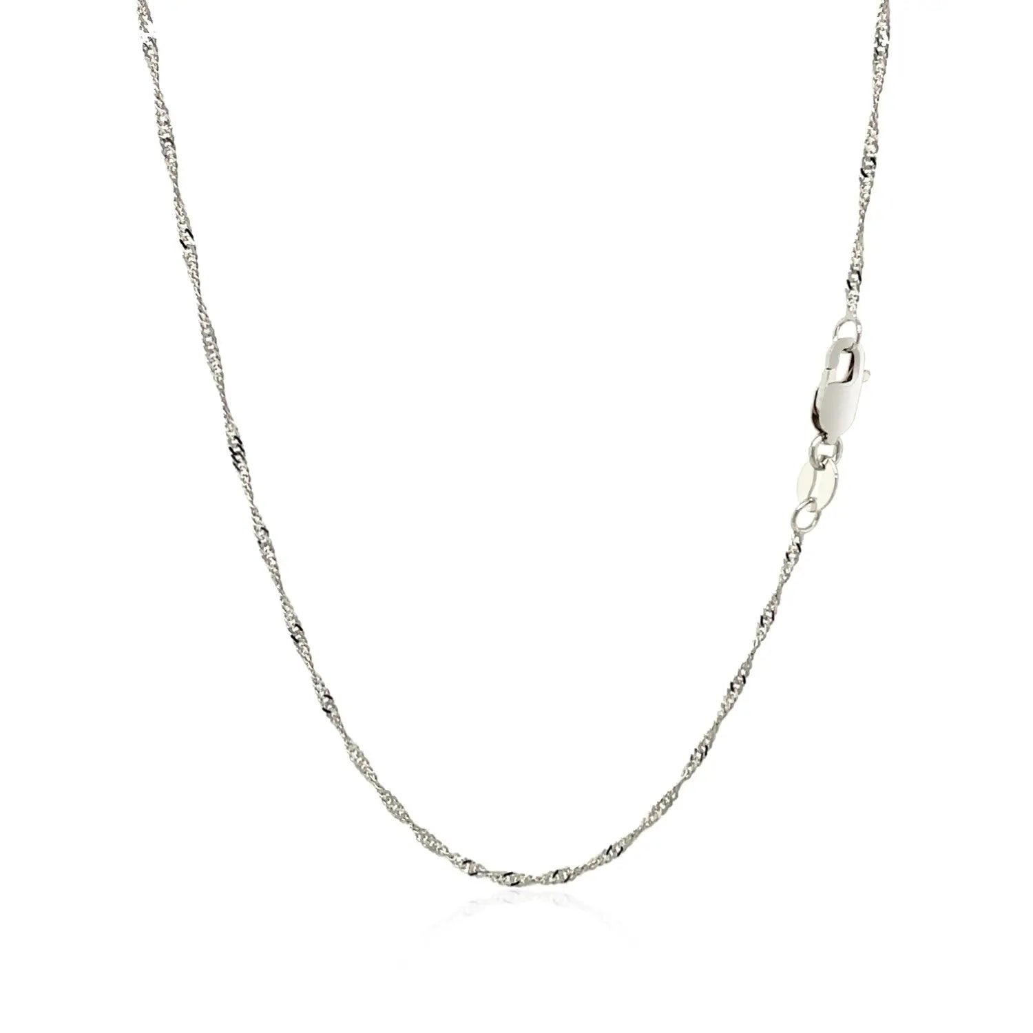 14k White Gold Singapore Chain (1.30 mm) RCJ Chains  CELESTIA LUXE JEWELLERS