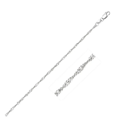 14k White Gold Singapore Chain (1.80 mm) RCJ Chains  CELESTIA LUXE JEWELLERS