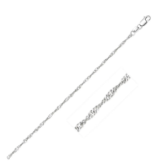 14k White Gold Singapore Chain (1.80 mm) RCJ Chains  CELESTIA LUXE JEWELLERS