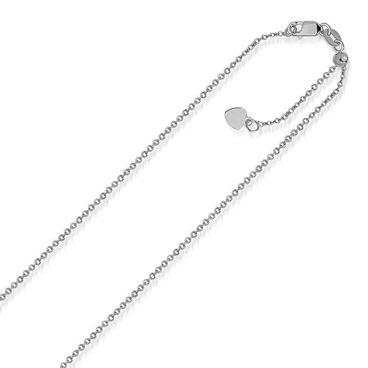 14k White Gold Singapore Style Adjustable Chain (1.40 mm) RCJ Chains  CELESTIA LUXE JEWELLERS