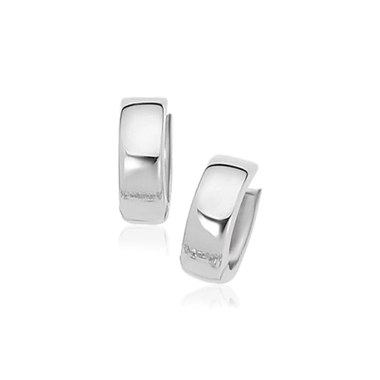 14k White Gold Snuggable Hoop Earrings RCJ Earrings  CELESTIA LUXE JEWELLERS
