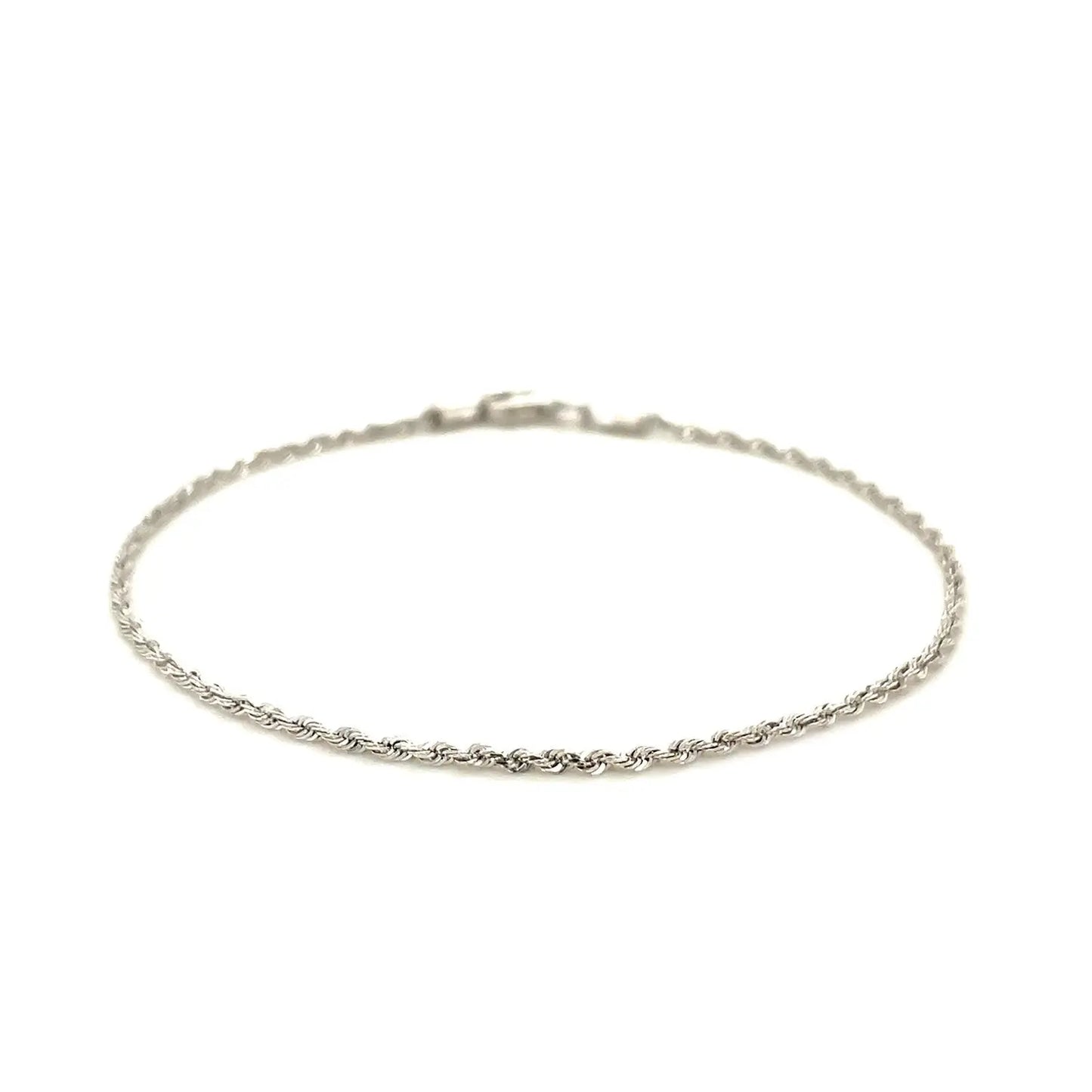 14k White Gold Solid Diamond Cut Rope Bracelet (1.60 mm) RCJ Bracelets  CELESTIA LUXE JEWELLERS