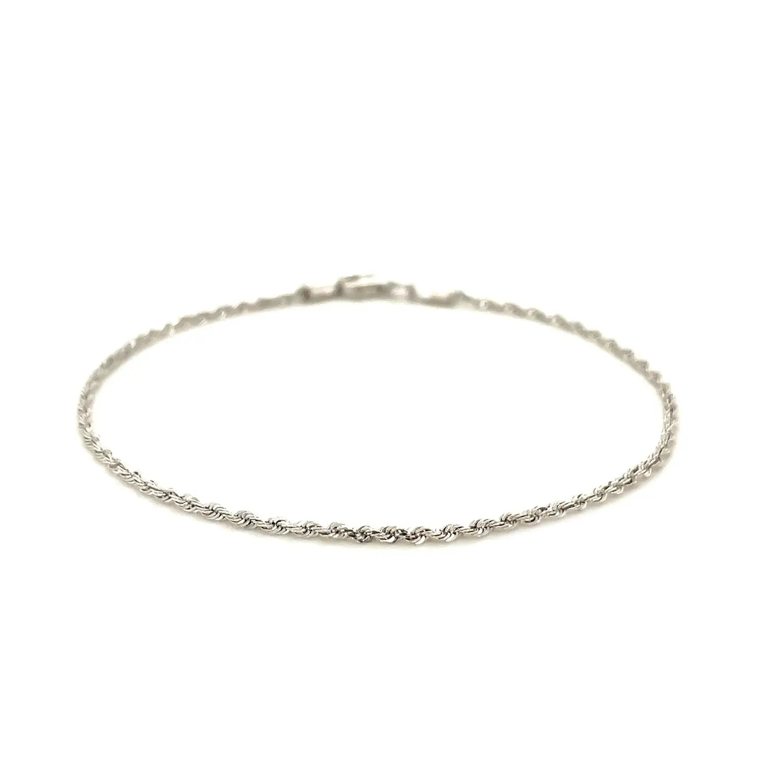 14k White Gold Solid Diamond Cut Rope Bracelet (1.60 mm) RCJ Bracelets  CELESTIA LUXE JEWELLERS