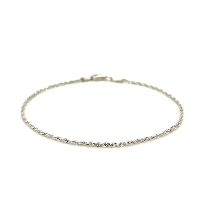 14k White Gold Solid Diamond Cut Rope Bracelet (1.60 mm) RCJ Bracelets  CELESTIA LUXE JEWELLERS