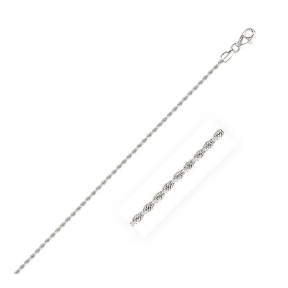 14k White Gold Solid Diamond Cut Rope Bracelet (1.80 mm) RCJ Bracelets  CELESTIA LUXE JEWELLERS