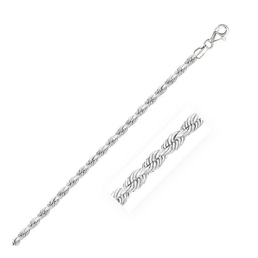 14k White Gold Solid Diamond Cut Rope Bracelet (3.00 mm) RCJ Bracelets  CELESTIA LUXE JEWELLERS