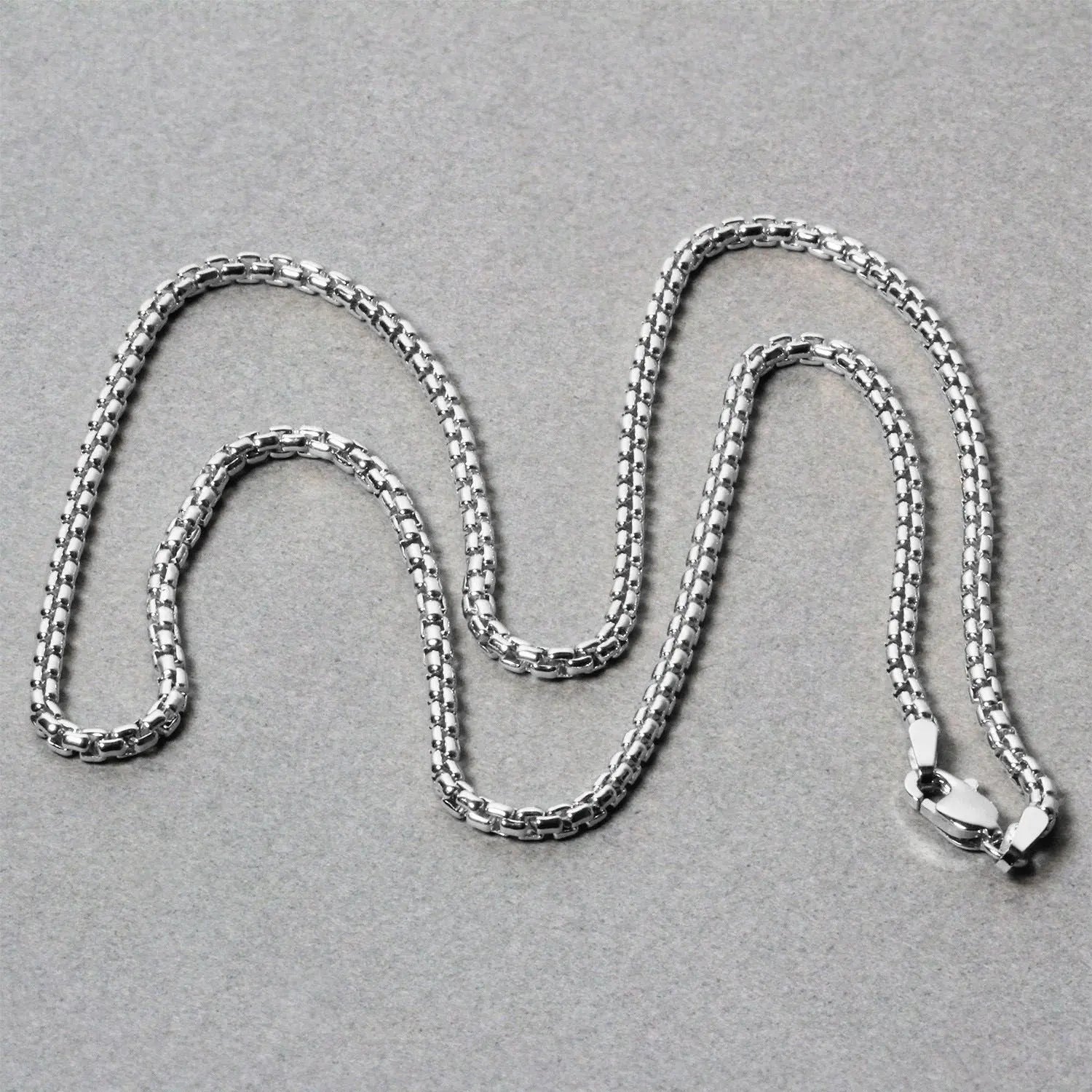 14k White Gold Solid Round Box Chain (2.5 mm) RCJ Chains  CELESTIA LUXE JEWELLERS