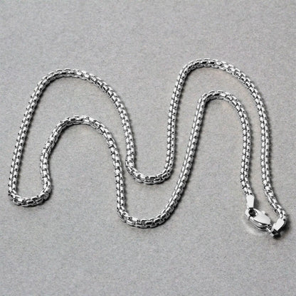 14k White Gold Solid Round Box Chain (2.5 mm) RCJ Chains  CELESTIA LUXE JEWELLERS
