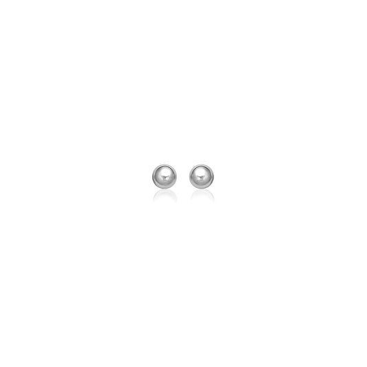 14k White Gold Spherical Stud Earrings (3mm) RCJ Earrings  CELESTIA LUXE JEWELLERS