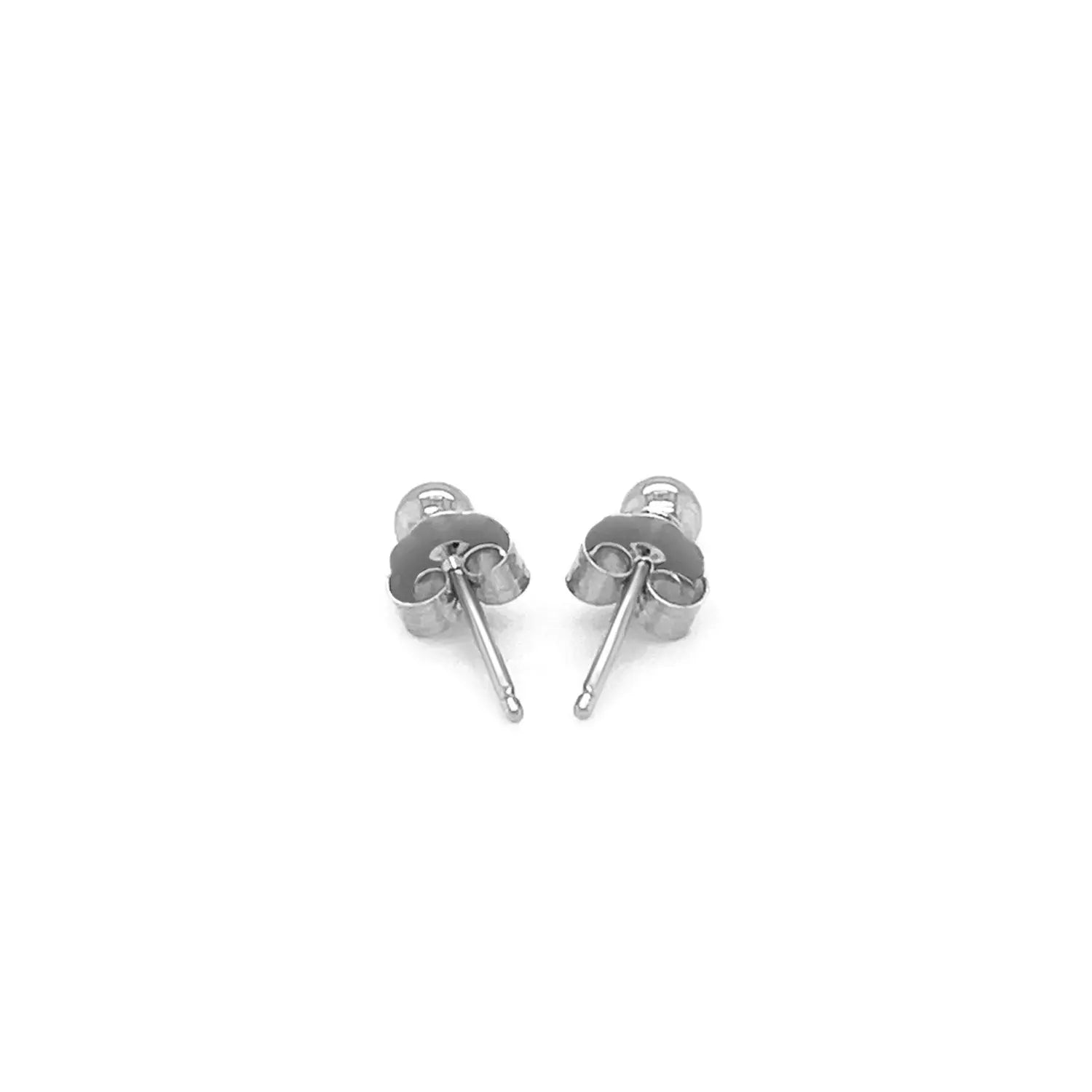 14k White Gold Spherical Stud Earrings (3mm) RCJ Earrings  CELESTIA LUXE JEWELLERS
