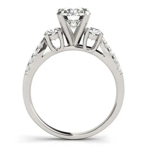 14k White Gold Split Shank 3 Stone Round Diamond Engagement Ring (2 cttw) RCJ Rings  CELESTIA LUXE JEWELLERS