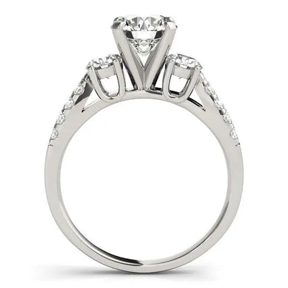 14k White Gold Split Shank 3 Stone Round Diamond Engagement Ring (2 cttw) RCJ Rings  CELESTIA LUXE JEWELLERS