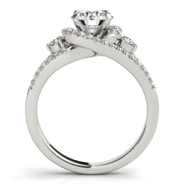 14k White Gold Split Shank Halo Bypass Diamond Engagement Ring (1 3/4 cttw) RCJ Rings  CELESTIA LUXE JEWELLERS