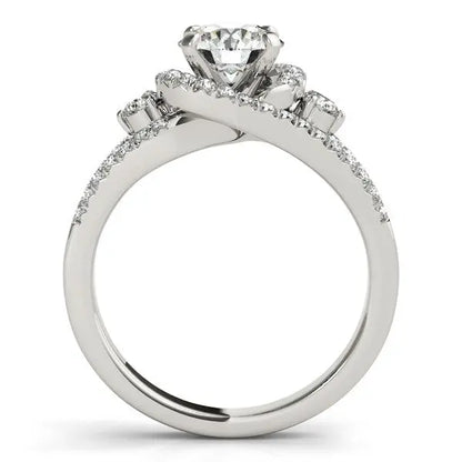 14k White Gold Split Shank Halo Bypass Diamond Engagement Ring (1 3/4 cttw) RCJ Rings  CELESTIA LUXE JEWELLERS