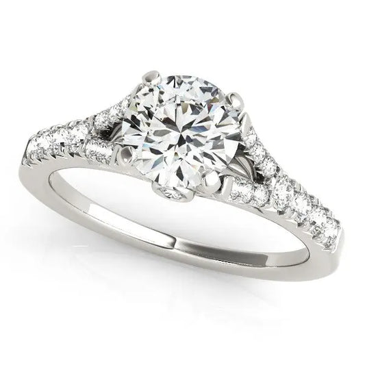 14k White Gold Split Shank Prong Set Diamond Engagement Ring (1 3/8 cttw) RCJ Rings  CELESTIA LUXE JEWELLERS