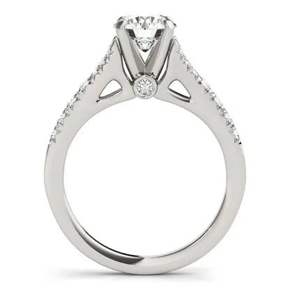 14k White Gold Split Shank Prong Set Diamond Engagement Ring (1 3/8 cttw) RCJ Rings  CELESTIA LUXE JEWELLERS