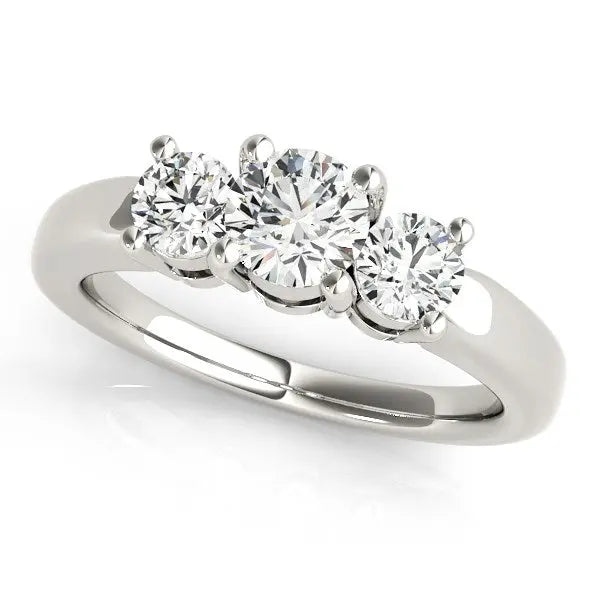 14k White Gold Timeless 3 Stone Round Diamond Engagement Ring (1 cttw) RCJ Rings  CELESTIA LUXE JEWELLERS