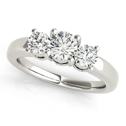 14k White Gold Timeless 3 Stone Round Diamond Engagement Ring (1 cttw) RCJ Rings  CELESTIA LUXE JEWELLERS