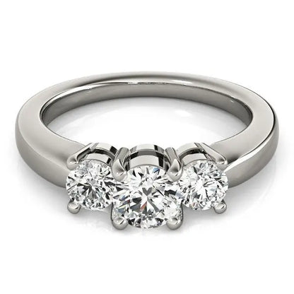 14k White Gold Timeless 3 Stone Round Diamond Engagement Ring (1 cttw) RCJ Rings  CELESTIA LUXE JEWELLERS