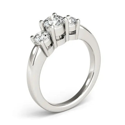 14k White Gold Timeless 3 Stone Round Diamond Engagement Ring (1 cttw) RCJ Rings  CELESTIA LUXE JEWELLERS