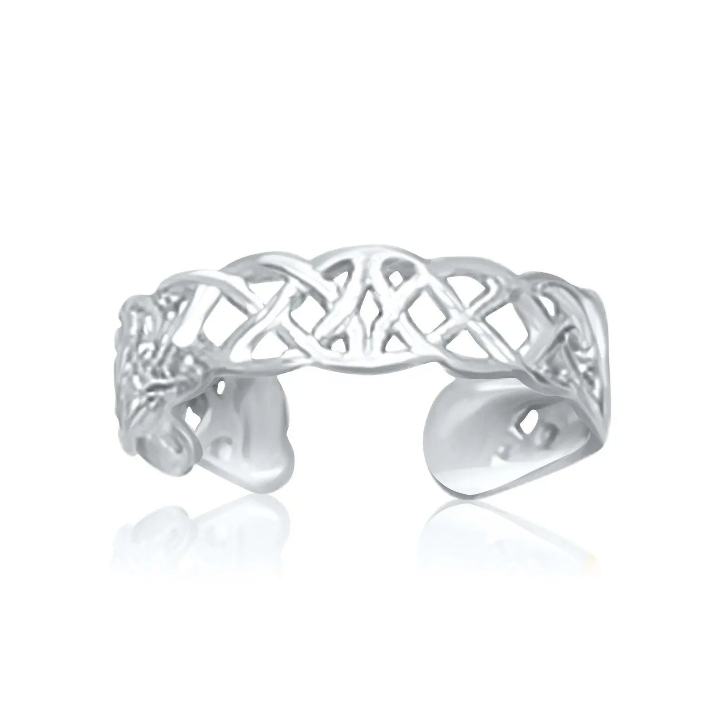 14k White Gold Toe Ring in a Celtic Knot Style RCJ Toe Rings  CELESTIA LUXE JEWELLERS