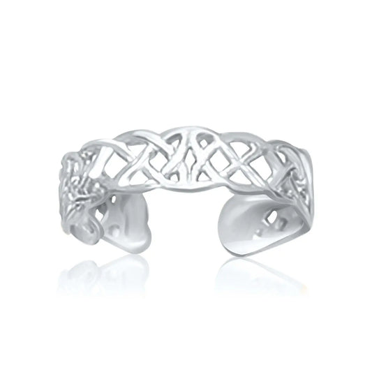 14k White Gold Toe Ring in a Celtic Knot Style RCJ Toe Rings  CELESTIA LUXE JEWELLERS