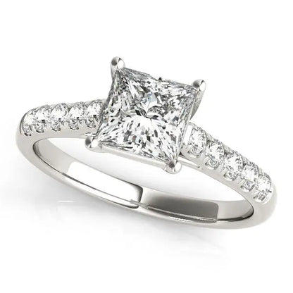 14k White Gold Trellis Set Princess Cut Diamond Engagement Ring (1 1/4 cttw) RCJ Rings  CELESTIA LUXE JEWELLERS