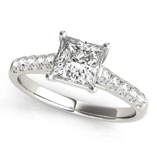 14k White Gold Trellis Set Princess Cut Diamond Engagement Ring (1 1/4 cttw) RCJ Rings  CELESTIA LUXE JEWELLERS