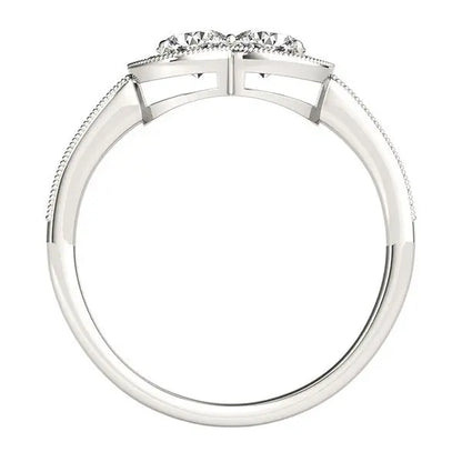 14k White Gold Two Stone Diamond Halo Ring (3/4 cttw) RCJ Rings  CELESTIA LUXE JEWELLERS