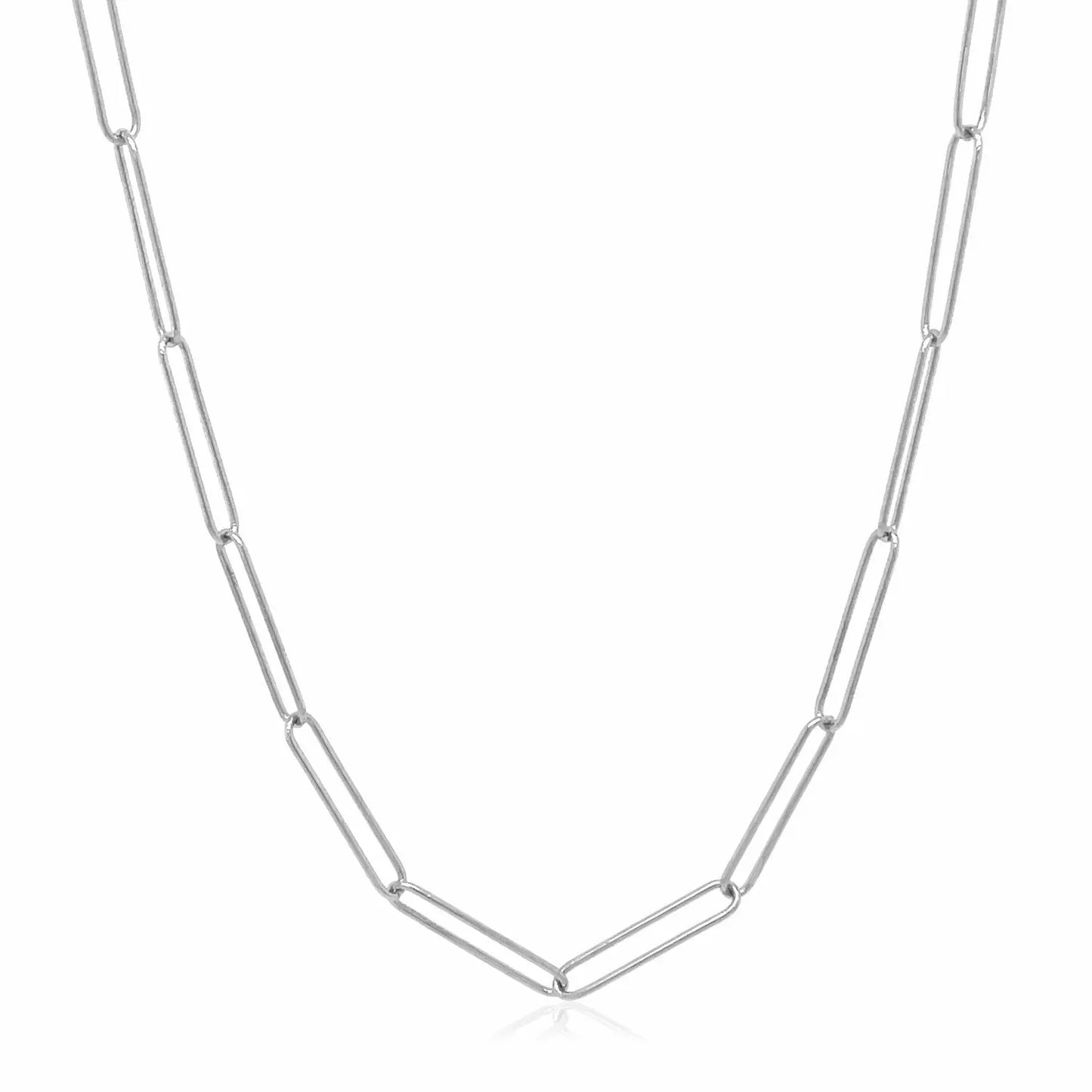 14k White Gold Wire Paperclip Chain (2.7 mm) RCJ Chains  CELESTIA LUXE JEWELLERS