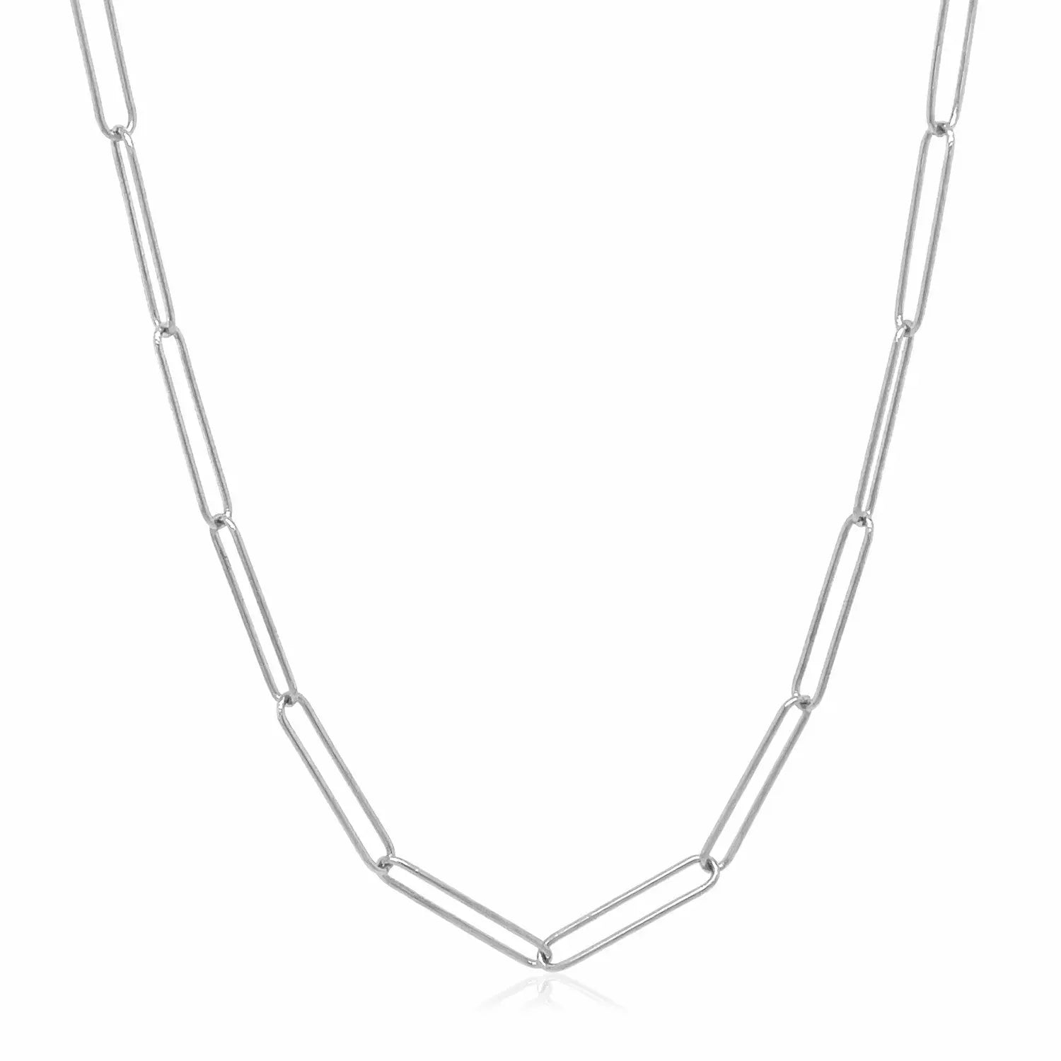 14k White Gold Wire Paperclip Chain (2.7 mm) RCJ Chains  CELESTIA LUXE JEWELLERS
