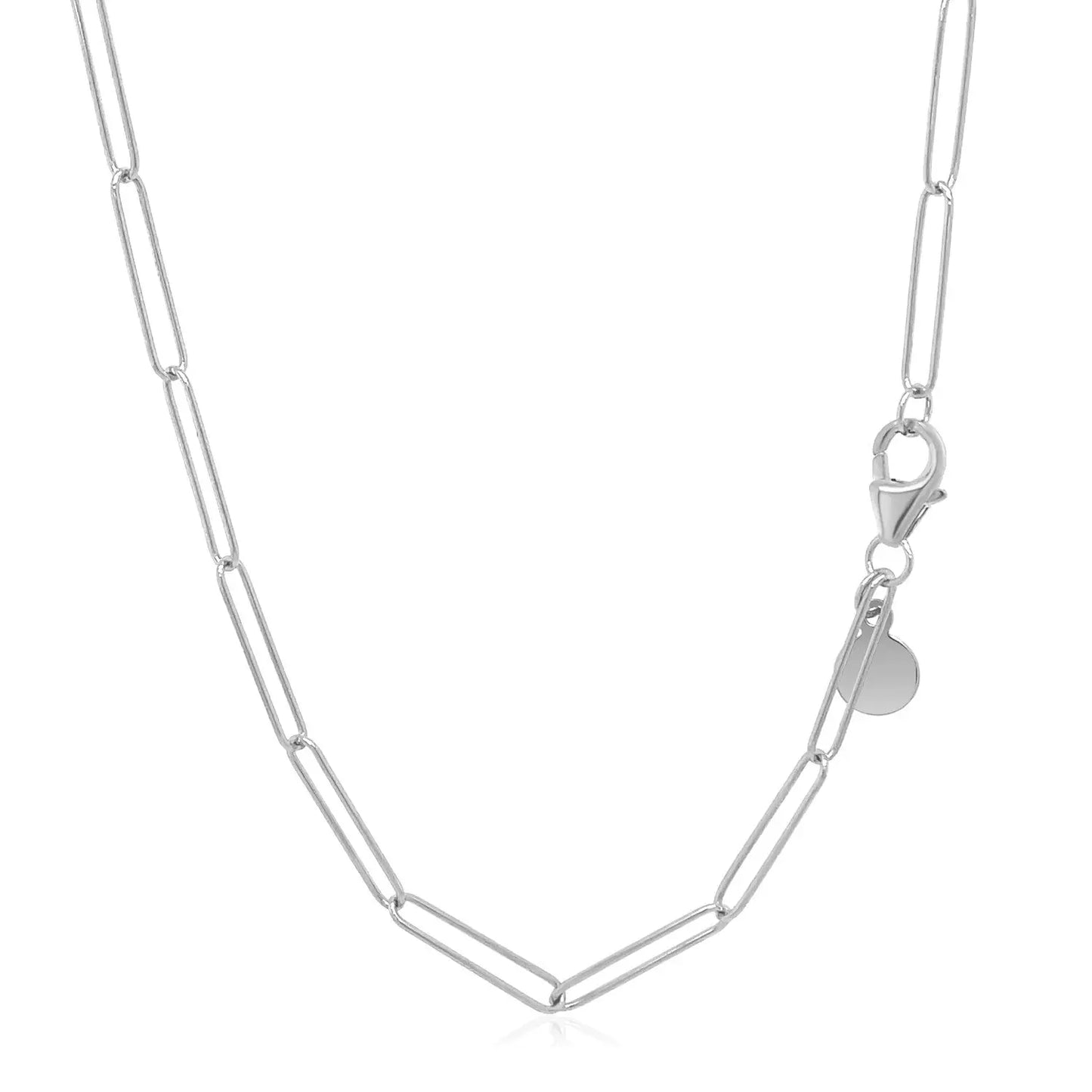 14k White Gold Wire Paperclip Chain (2.7 mm) RCJ Chains  CELESTIA LUXE JEWELLERS