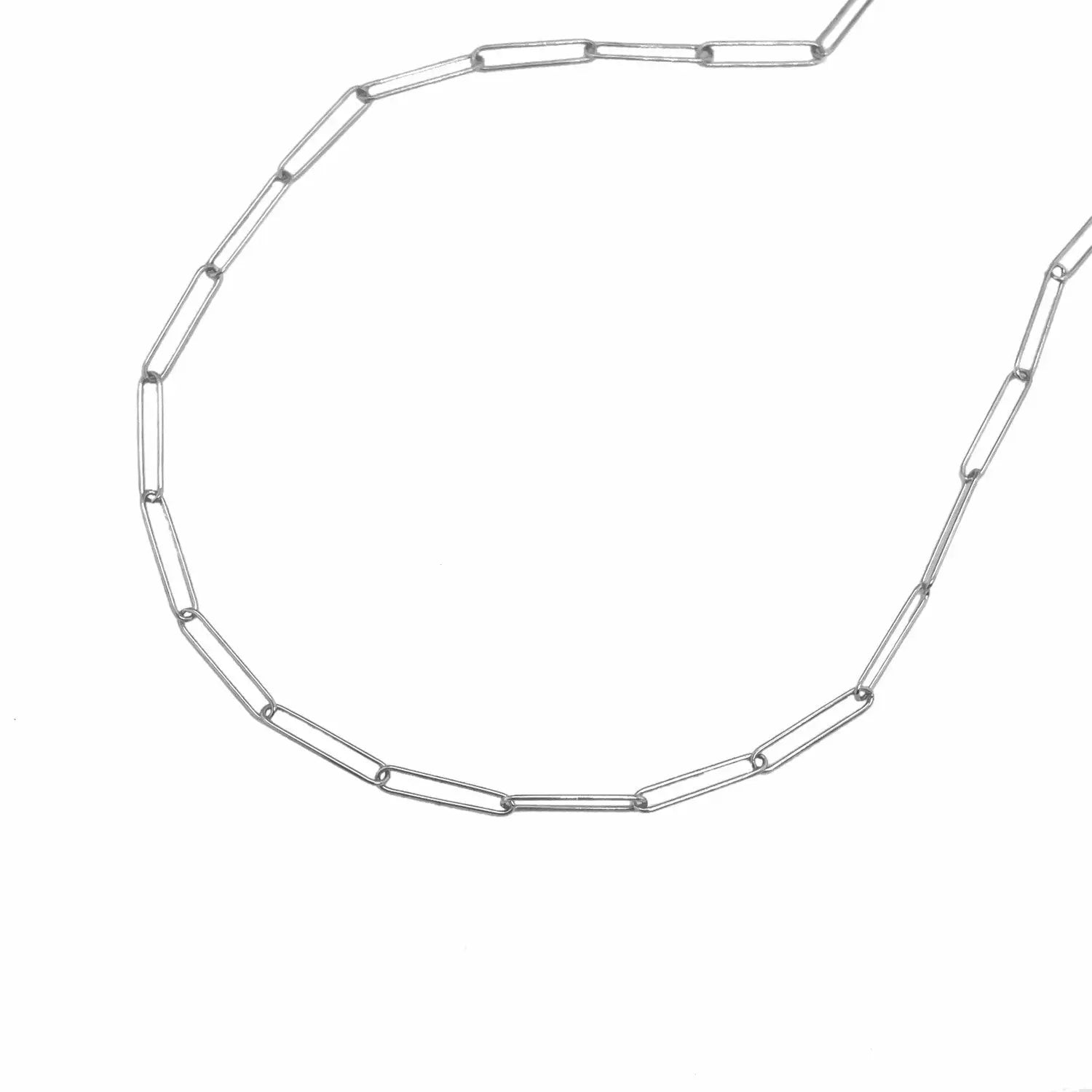 14k White Gold Wire Paperclip Chain (2.7 mm) RCJ Chains  CELESTIA LUXE JEWELLERS