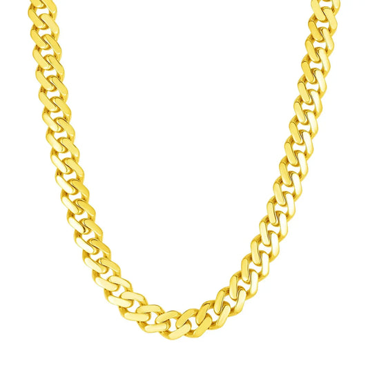 14k Yellow Gold 22 inch Polished Curb Chain Necklace RCJ Necklaces  CELESTIA LUXE JEWELLERS