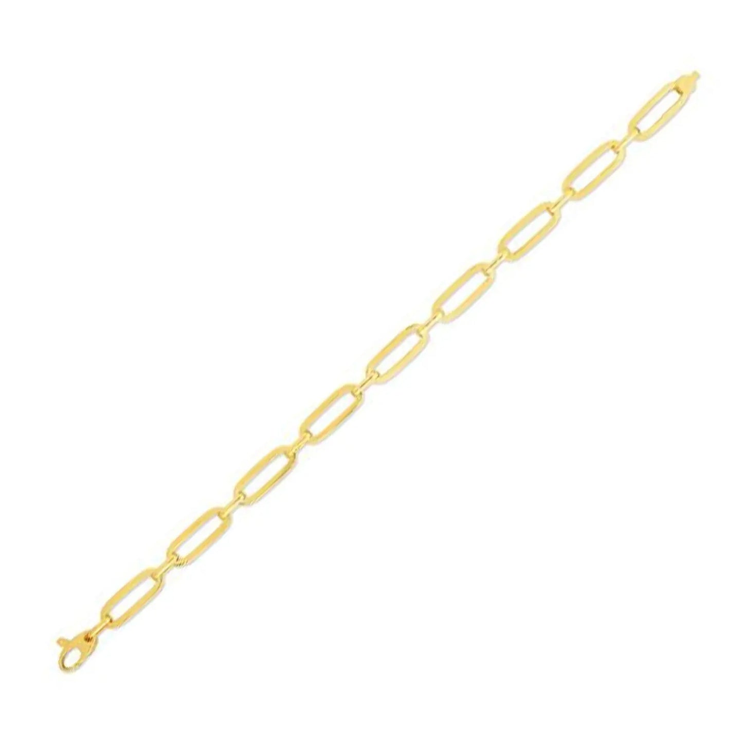 14k Yellow Gold 7 1/4 inch Bombay Paperclip Chain Bracelet (5.60 mm) RCJ Bracelets  CELESTIA LUXE JEWELLERS