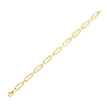 14k Yellow Gold 7 1/4 inch Bombay Paperclip Chain Bracelet (5.60 mm) RCJ Bracelets  CELESTIA LUXE JEWELLERS