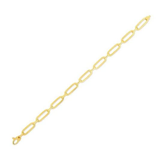 14k Yellow Gold 7 1/4 inch Bombay Paperclip Chain Bracelet (5.60 mm) RCJ Bracelets  CELESTIA LUXE JEWELLERS