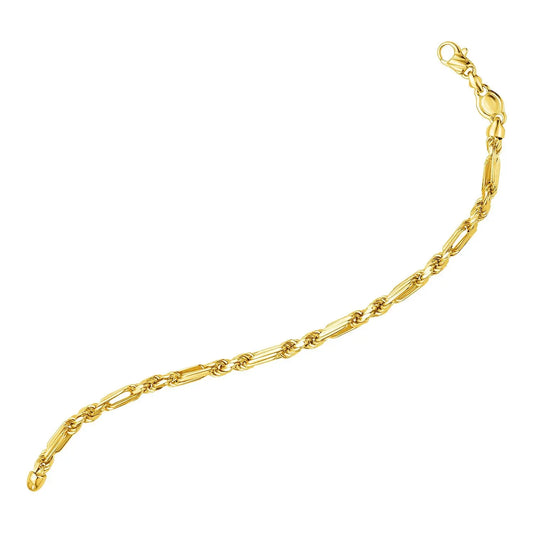 14k Yellow Gold 8 1/2 inch Figaro Chain Bracelet (4.30 mm) RCJ Bracelets  CELESTIA LUXE JEWELLERS
