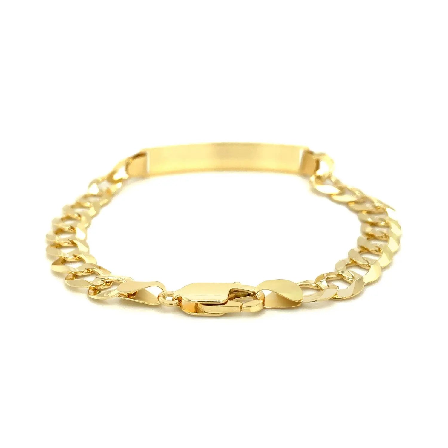 14k Yellow Gold 8 1/2 inch Mens Curb Chain ID Bracelet (8.30 mm) RCJ Bracelets  CELESTIA LUXE JEWELLERS