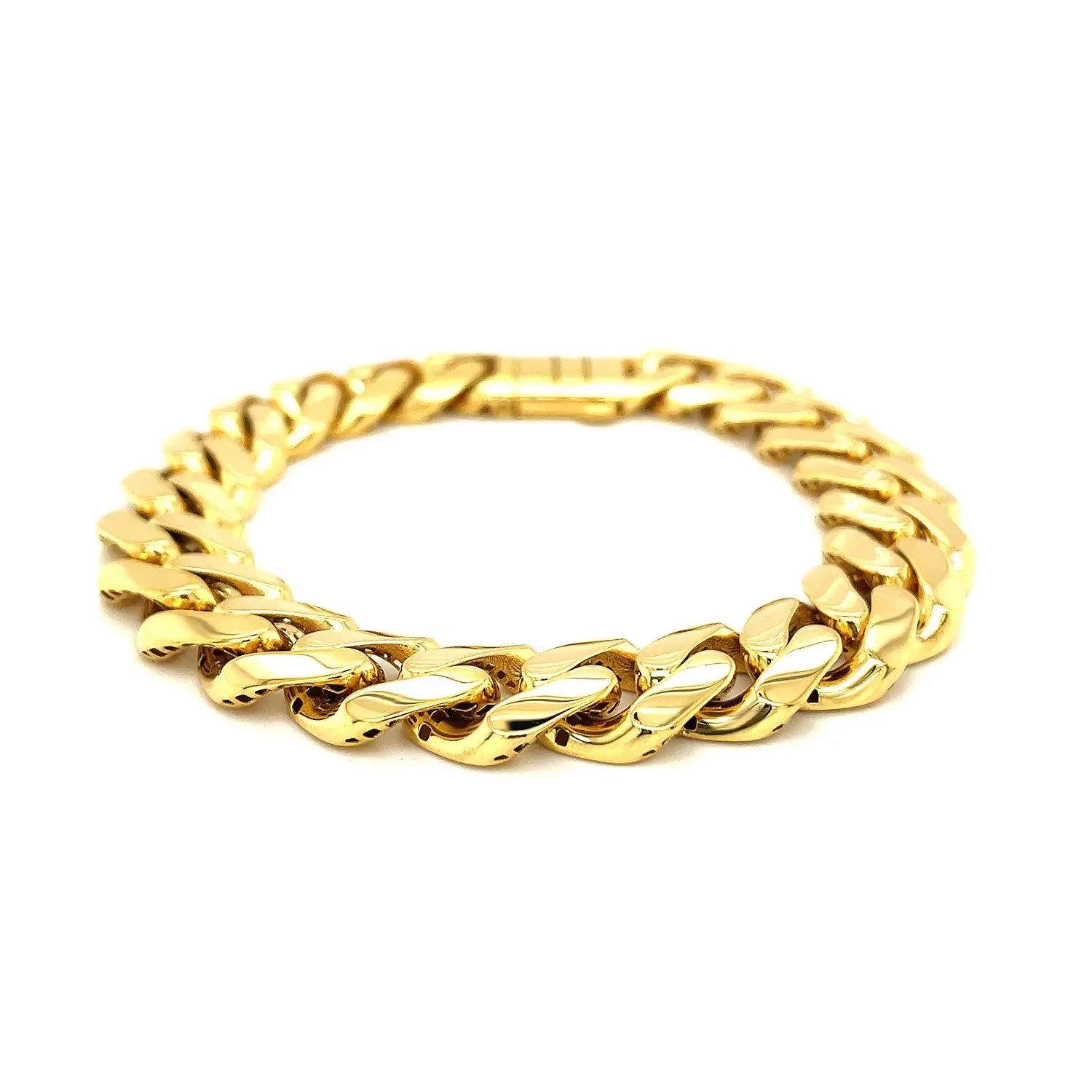 14k Yellow Gold 8 1/2 inch Wide Polished Curb Chain Bracelet (13.50 mm) RCJ Bracelets  CELESTIA LUXE JEWELLERS