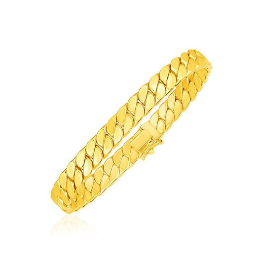 14k Yellow Gold 8 inch Mens Curb Chain Bracelet (8.00 mm) RCJ Bracelets  CELESTIA LUXE JEWELLERS