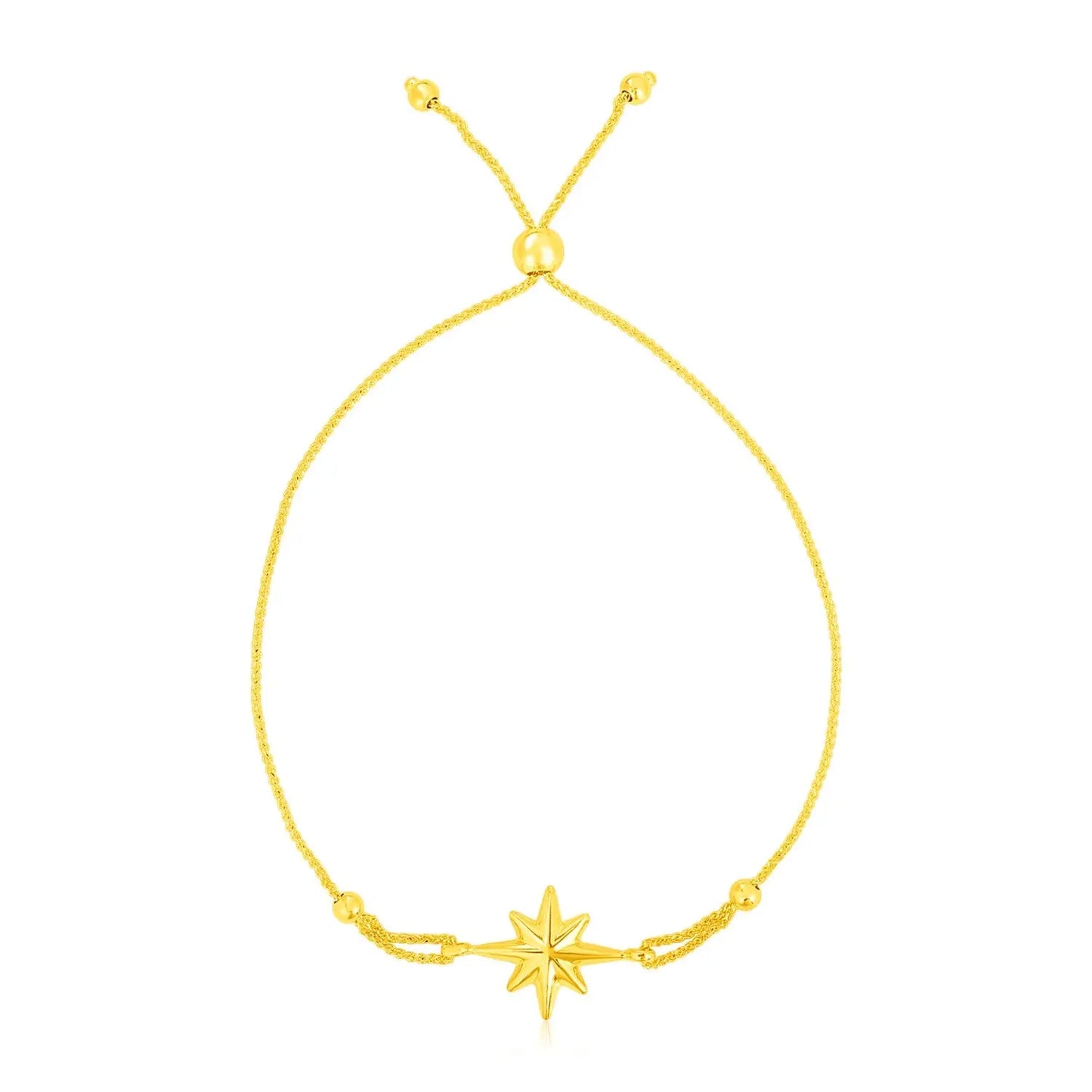 14k Yellow Gold Adjustable Bracelet with Star RCJ Bracelets  CELESTIA LUXE JEWELLERS