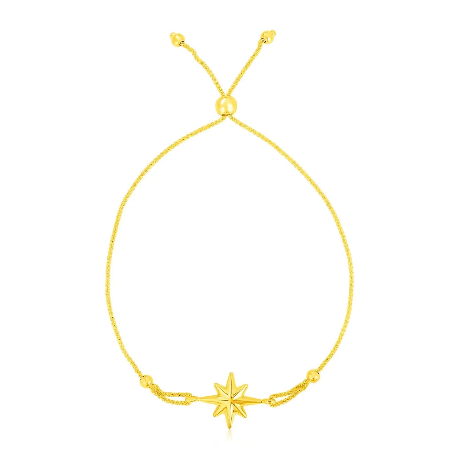 14k Yellow Gold Adjustable Bracelet with Star RCJ Bracelets  CELESTIA LUXE JEWELLERS