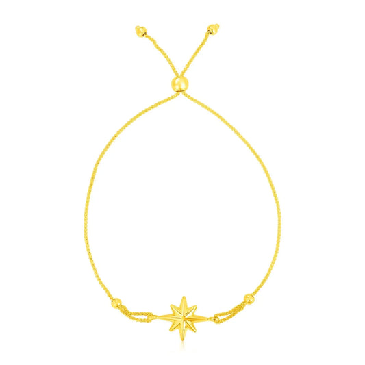 14k Yellow Gold Adjustable Bracelet with Star RCJ Bracelets  CELESTIA LUXE JEWELLERS