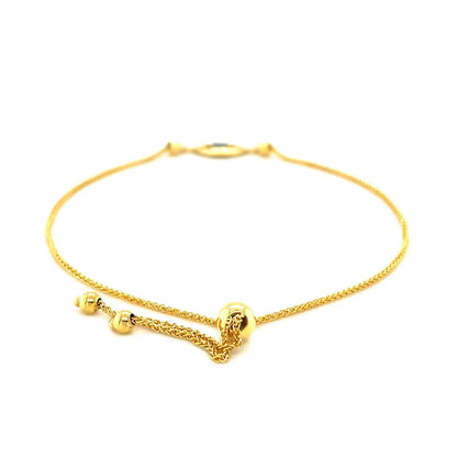 14k Yellow Gold Adjustable Evil Eye Bracelet (1.00 mm) RCJ Bracelets  CELESTIA LUXE JEWELLERS
