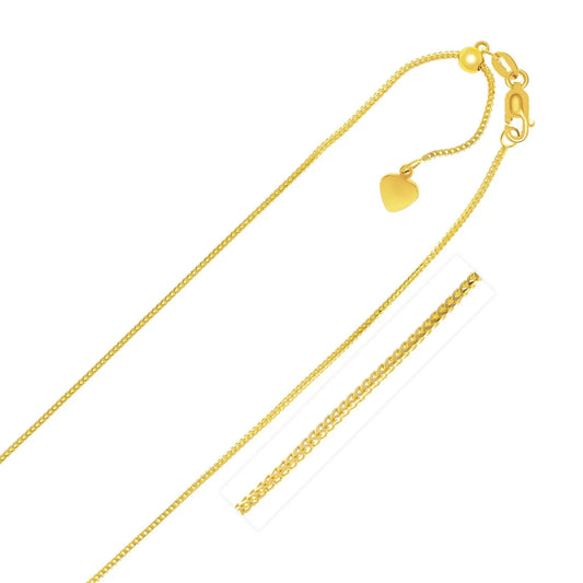 14k Yellow Gold Adjustable Franco Chain (1.00 mm) RCJ Chains  CELESTIA LUXE JEWELLERS