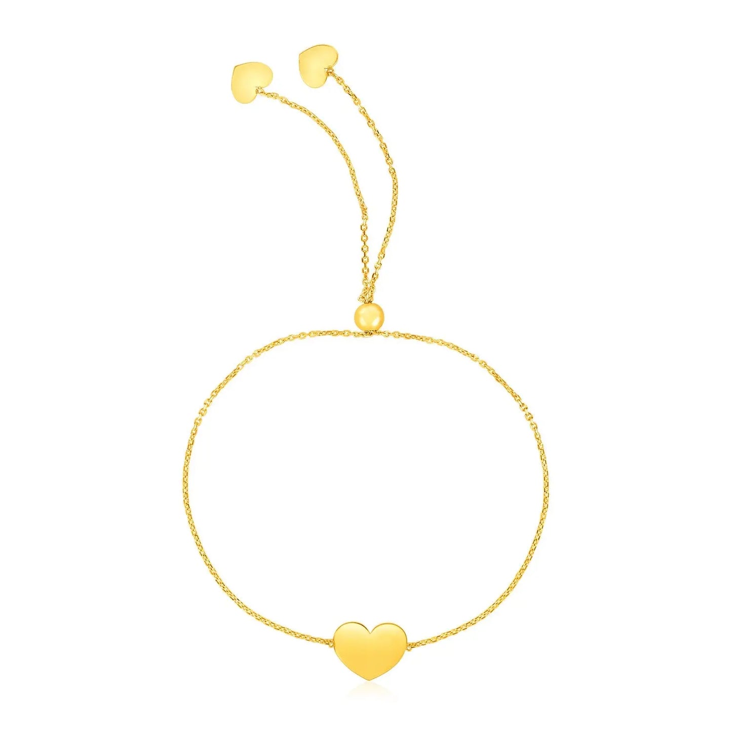14k Yellow Gold Adjustable Heart Bracelet (0.90 mm) RCJ Bracelets  CELESTIA LUXE JEWELLERS