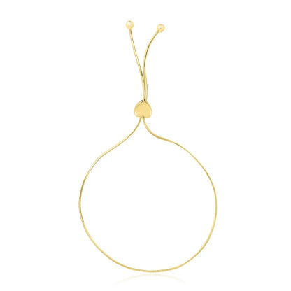 14k Yellow Gold Adjustable Lariat Style Heart Motif Bracelet (1.00 mm) RCJ Bracelets  CELESTIA LUXE JEWELLERS