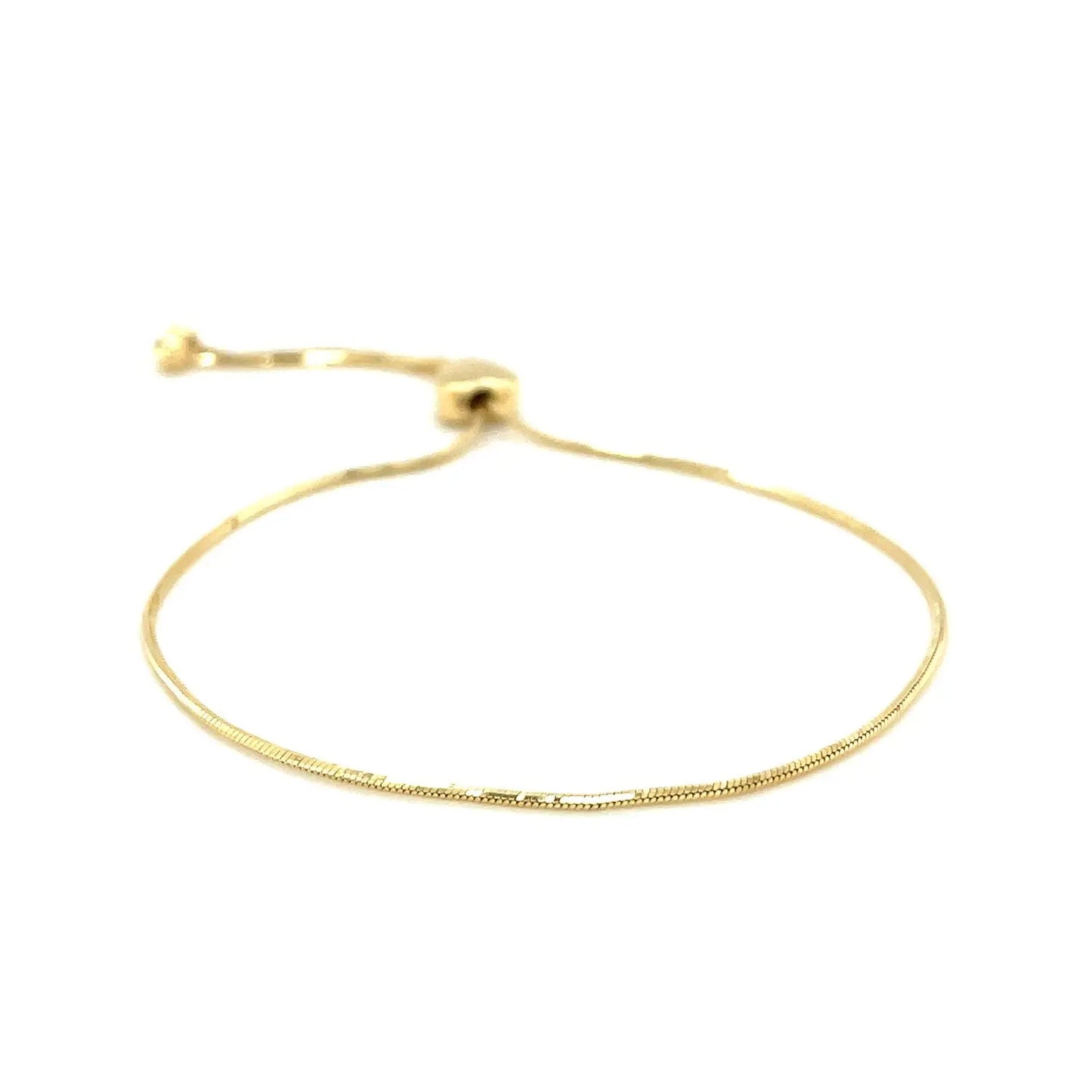14k Yellow Gold Adjustable Lariat Style Heart Motif Bracelet (1.00 mm) RCJ Bracelets  CELESTIA LUXE JEWELLERS