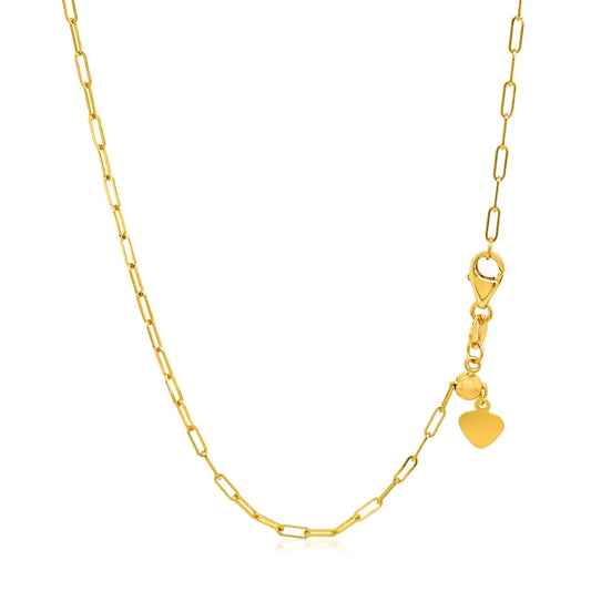 14k Yellow Gold Adjustable Paperclip Chain (1.50 mm) RCJ Chains  CELESTIA LUXE JEWELLERS